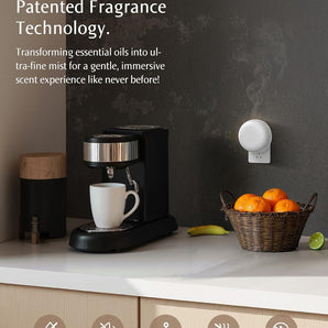 Smart Dual Fragrance Diffuser SF201S - Adjustable Natural Atomizer Essential Oil Kit with 120-Day Long-Lasting Aroma, LED Light, Ideal for Home - Capri Orange/Bitter Orange Leaf