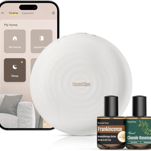 Smart Dual Fragrance Diffuser SF201S - Adjustable Natural Atomizer Essential Oil Kit with 120-Day Long-Lasting Aroma, LED Light, Ideal for Home - Frankincense/Cineole Rosemary